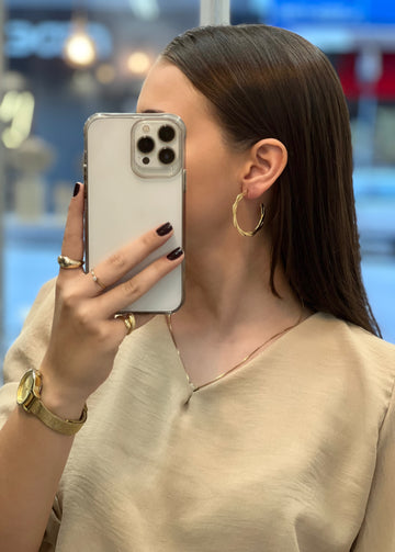 Brinco Meia Argola Torcida Lisa