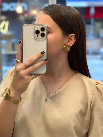 Brinco Quadrado Martelado