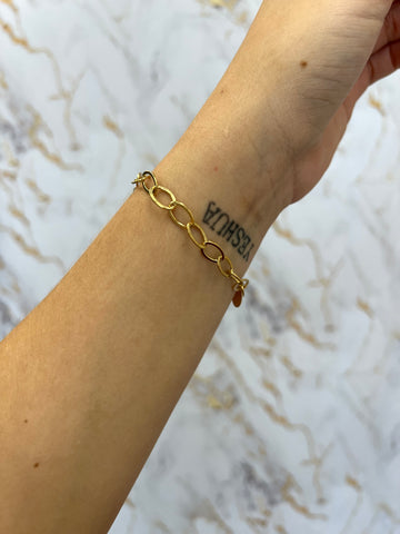 Pulseira Elos Ovais Abaoloado 18cm