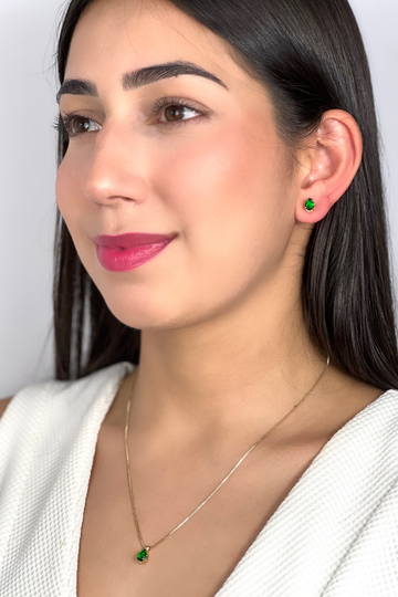 Conjunto Gota Verde Esmeralda