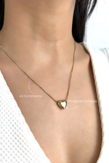 Cordão Coração Liso M