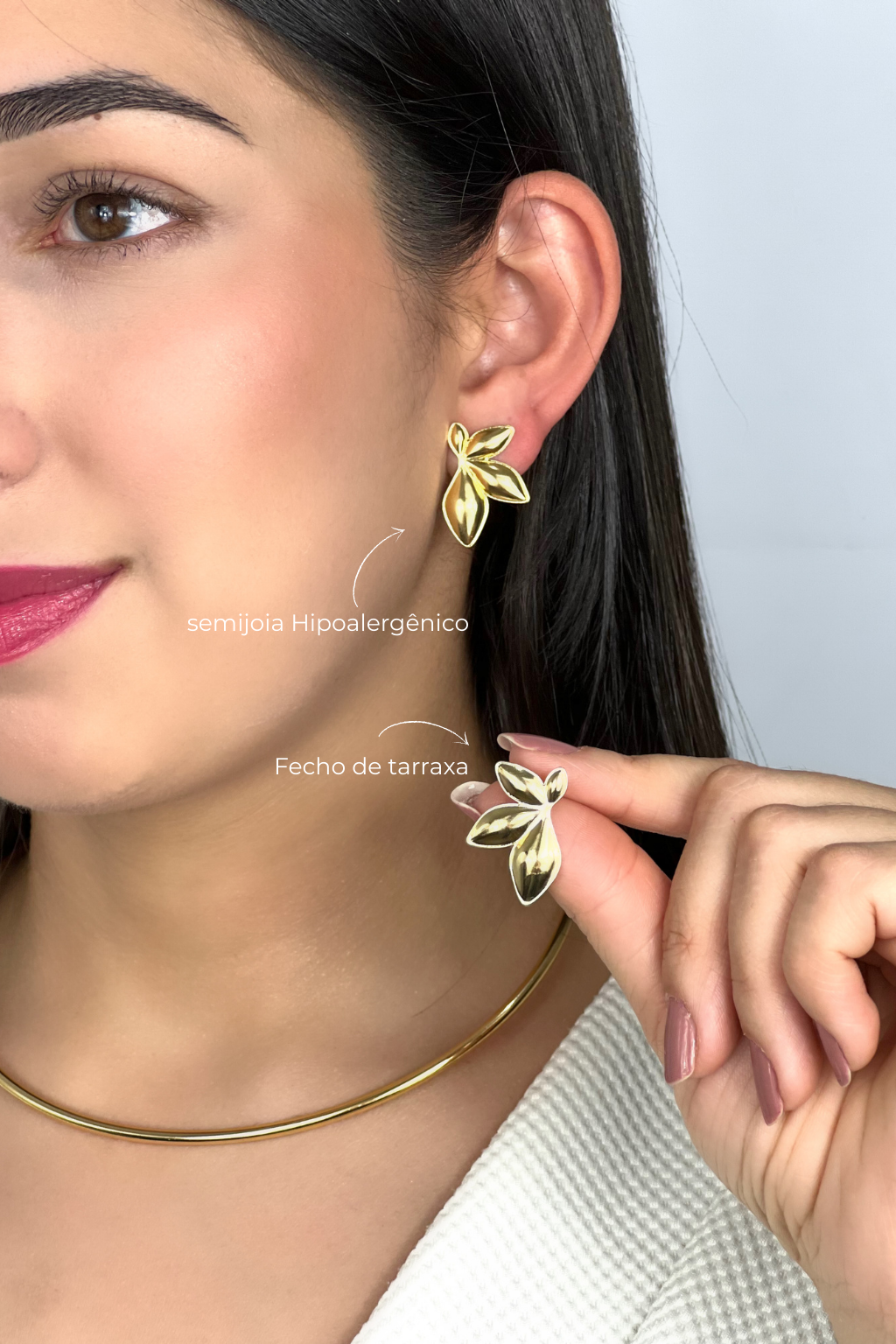 Brinco Meia Flor Lisa M