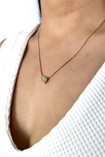 Cordão Coração Cravejado P