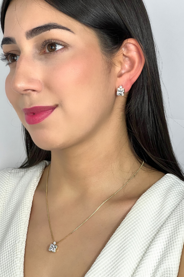 Conjunto Quadrado Cristal Cor Variadas