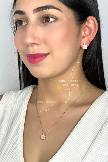 Conjunto Quadrado Cristal Cor Variadas