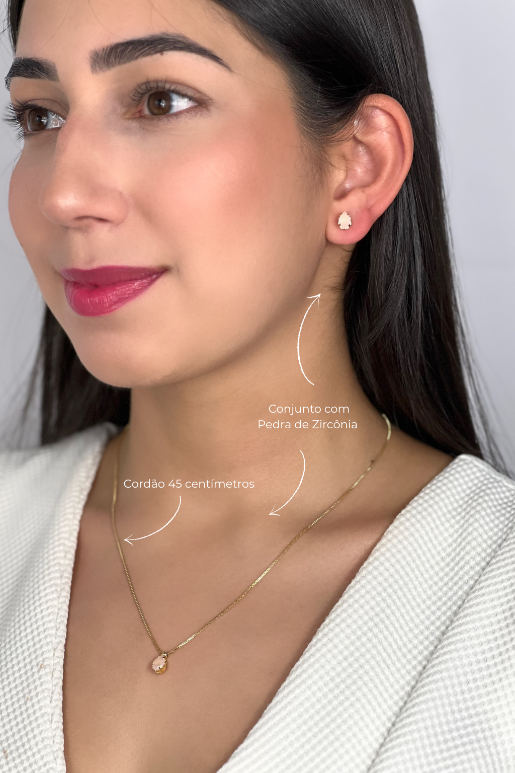 Conjunto Gota Rosa Claro