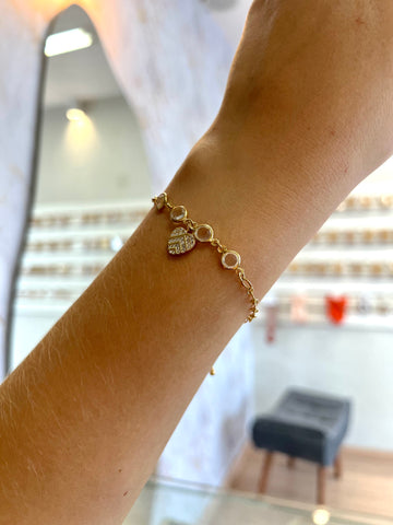 Pulseira Ponto de Luz Com Coração No Meio