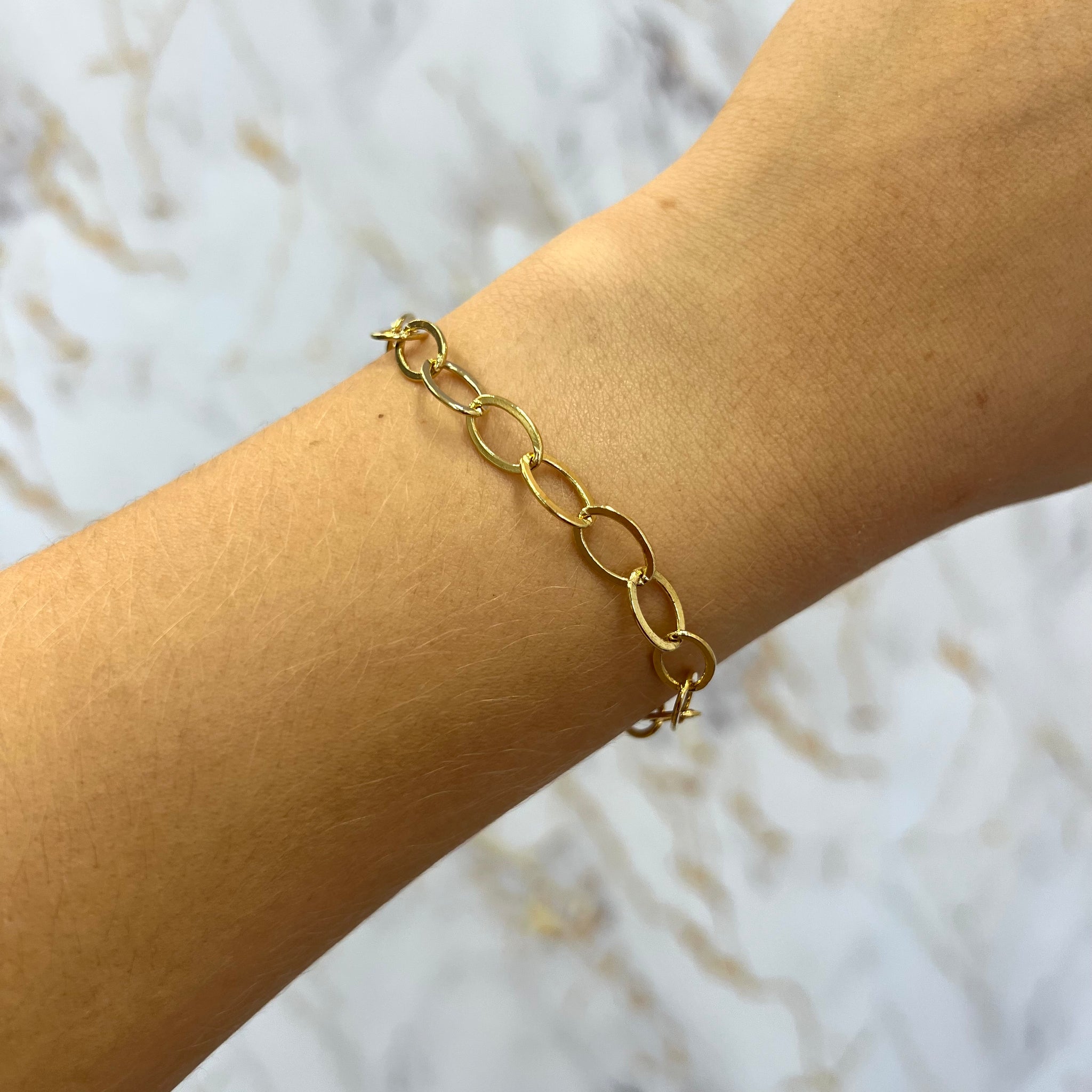 Pulseira Elos Ovais Abaoloado 18cm