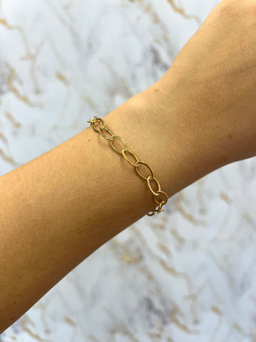 Pulseira Elos Ovais Abaoloado 18cm