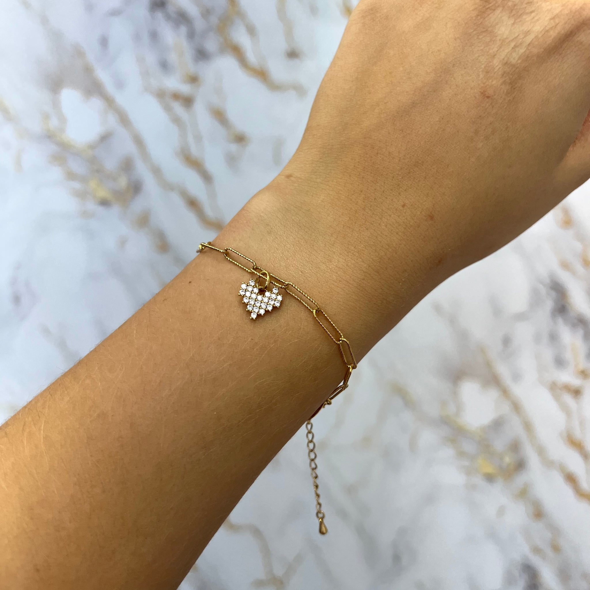 Pulseira Cartier com Pingente Coração 18cm