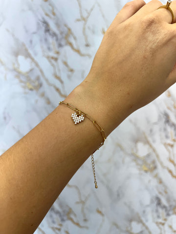 Pulseira Cartier com Pingente Coração 18cm