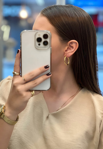 Argola Inglesa Dupla Oval M