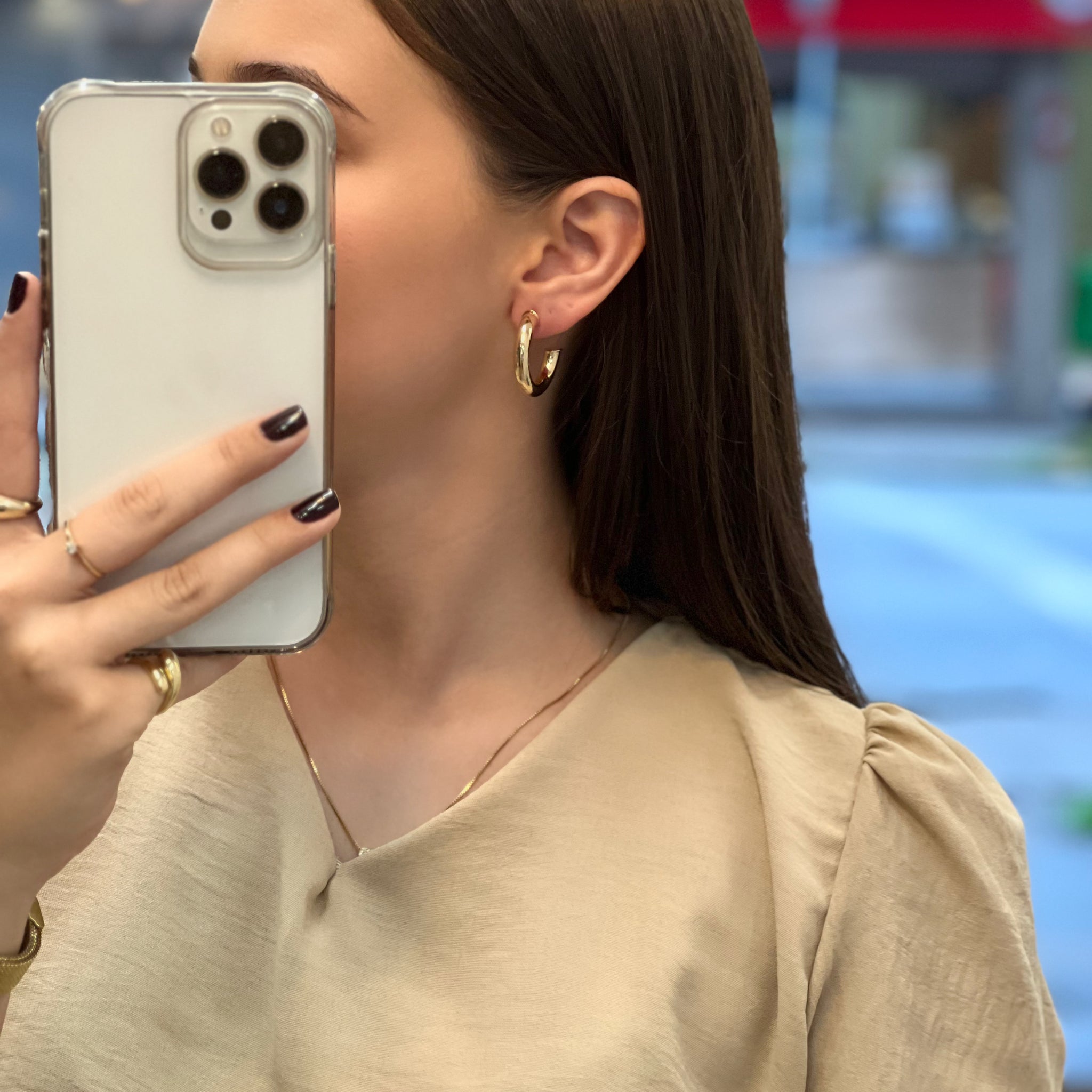 Meia Argola Tubo Lisa