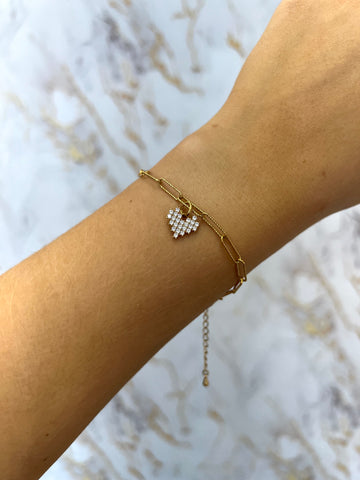 Pulseira Cartier com Pingente Coração 18cm