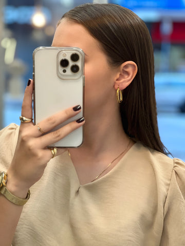 Argola Inglesa Dupla Oval M