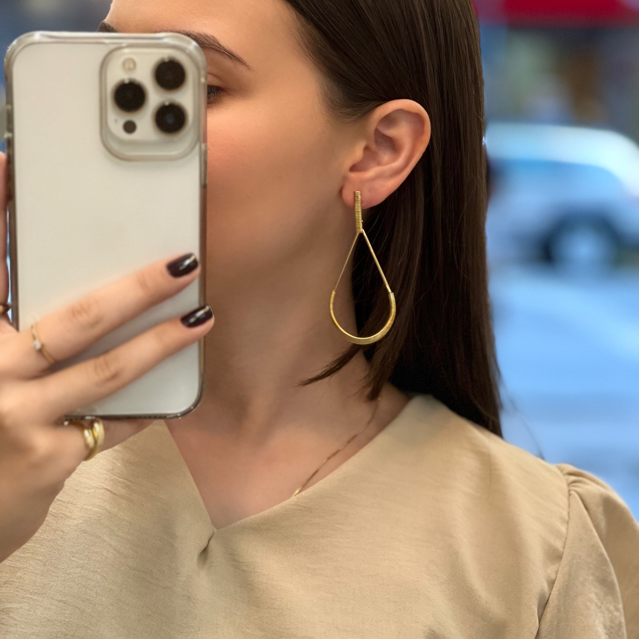 Brinco Gota Longa Cromado