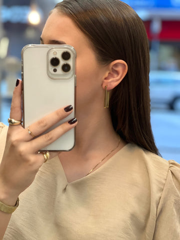 Brinco Meia Argola Retângular