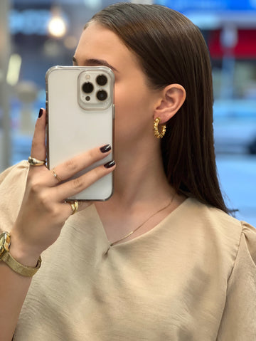 Brinco Meia Argola Retorcida