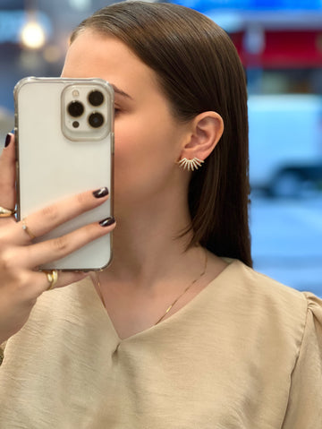 Earcuff ondas Cravejado com Zircônia