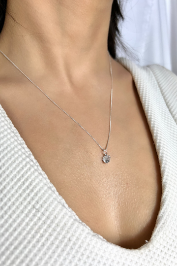 Cordão Ponto de Luz Coração Prata 925