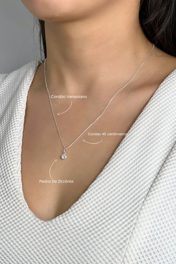 Cordão Ponto de Luz Redondo Prata 925