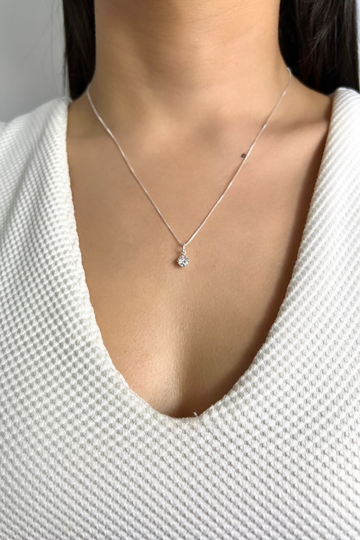 Cordão Ponto de Luz Redondo Prata 925