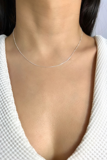 Cordão Veneziana Prata 925 0,5MM 45CM