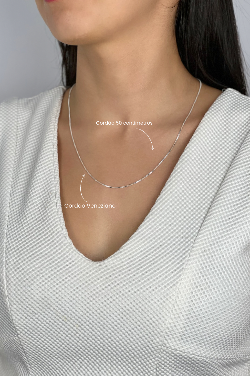 Cordão Veneziana Prata 925 2mm 50CM