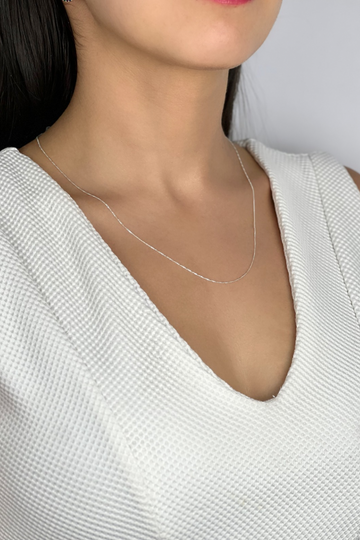 Cordão Veneziana Prata 925 0,5MM 50CM