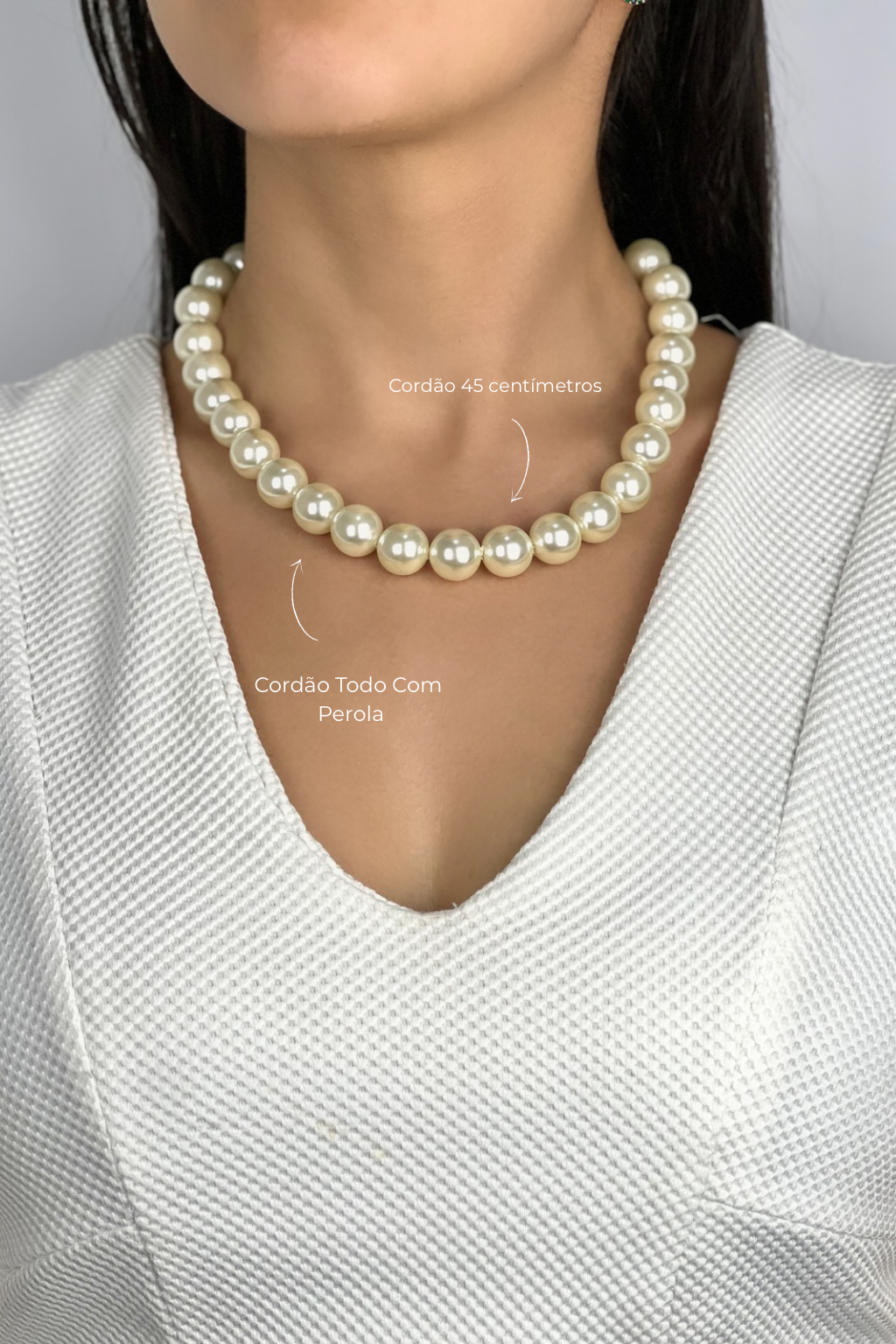 Cordão Pérolas GG 45CM