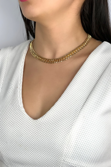 Chocker Elo Olhinhos Duplo 9MM 40CM