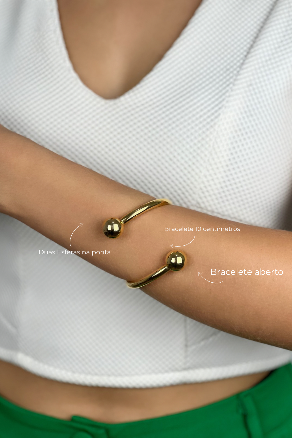 Bracelete Lisa 2 Esferas na Ponta